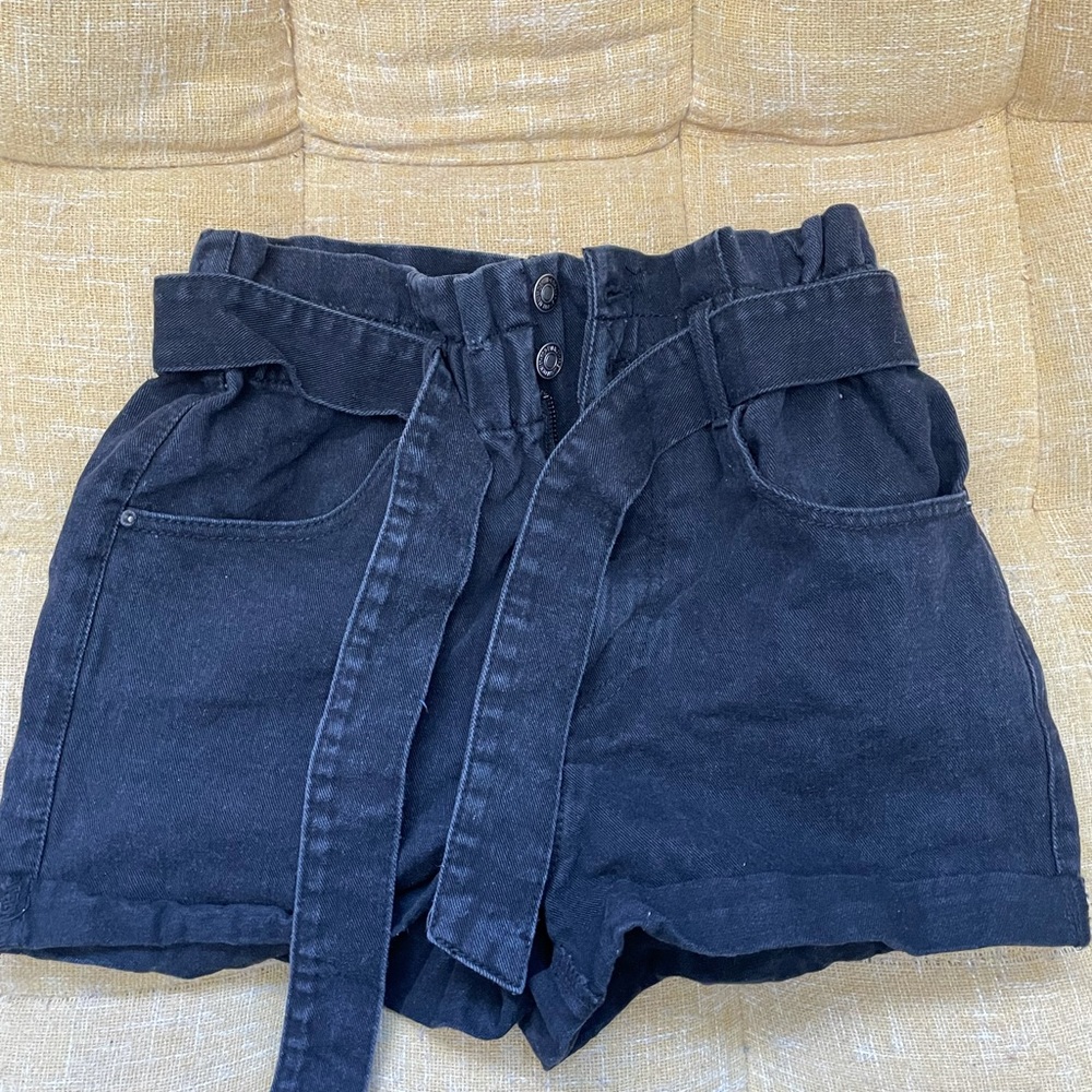 High waisted tie shorts